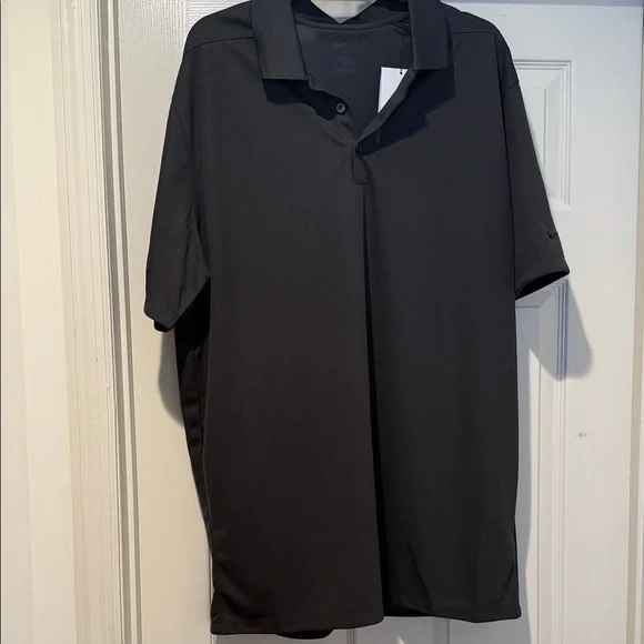 NWT Nike Dri Fit Micro Pique Tall Man Dark Gray Polo Golf Shirt Size XL-Tall - Picture 11 of 11